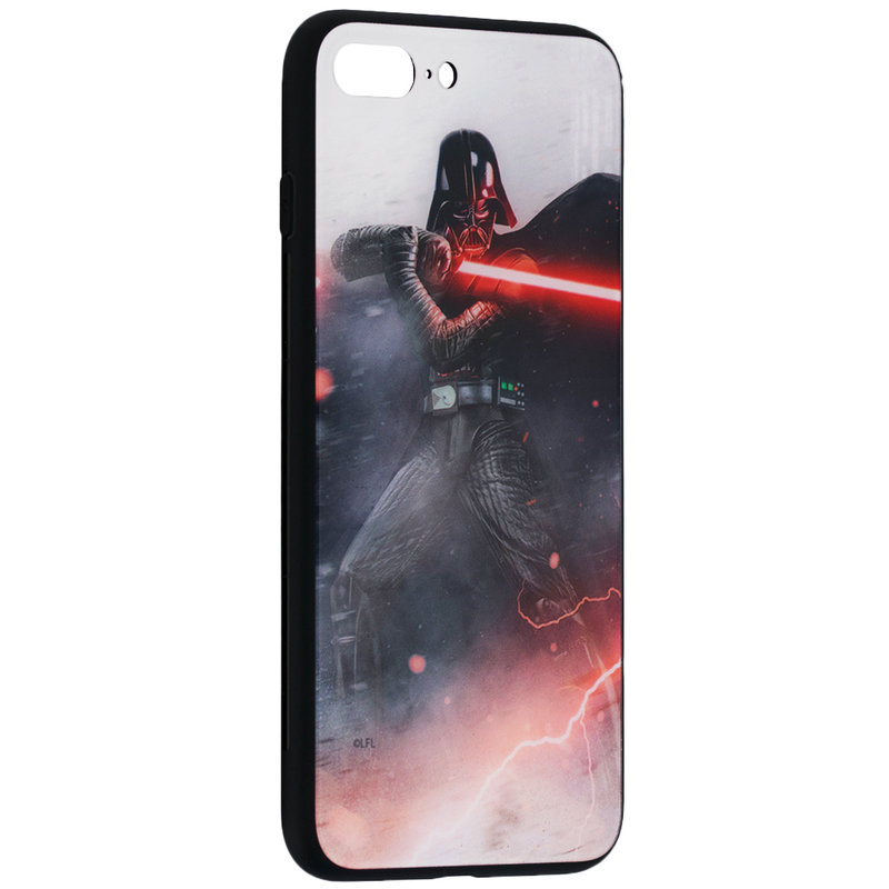 Husa iPhone 7 Plus Premium Glass Cu Licenta Disney - Vader's Lightsaber