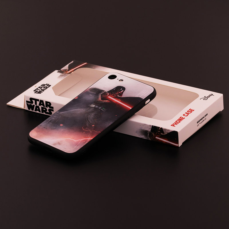 Husa iPhone 8 Premium Glass Cu Licenta Disney - Vader's Lightsaber