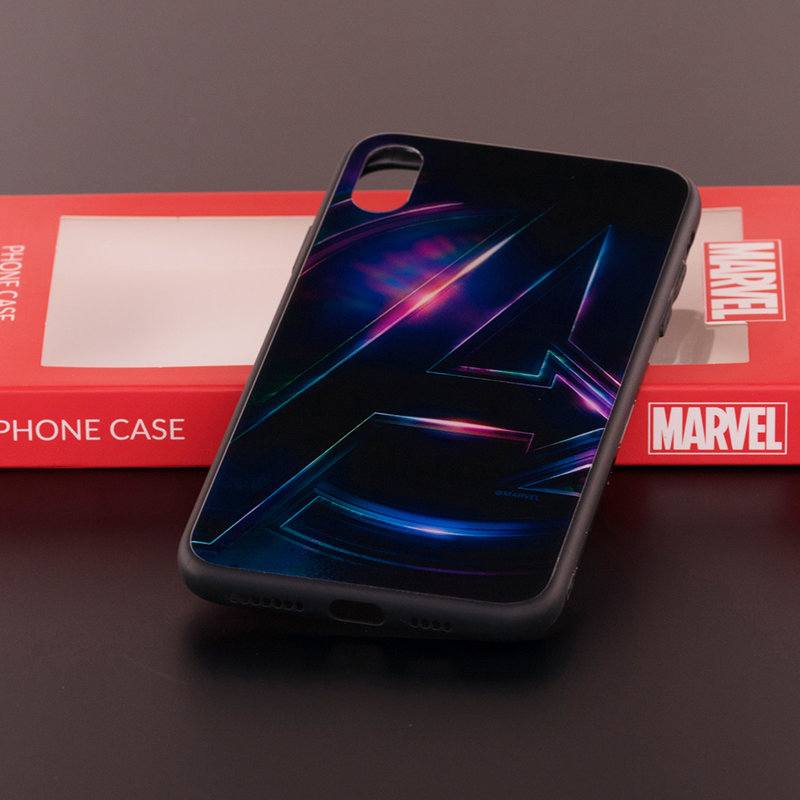 Husa iPhone XS Max Premium Glass Cu Licenta Marvel - Avengers Signature