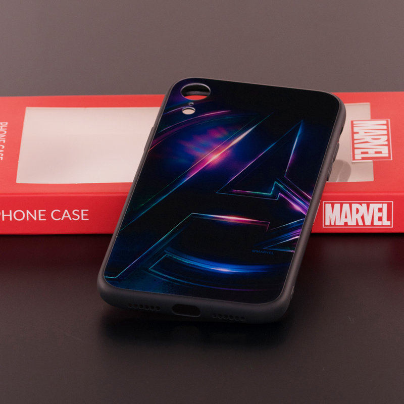 Husa iPhone XR Premium Glass Cu Licenta Marvel - Avengers Signature