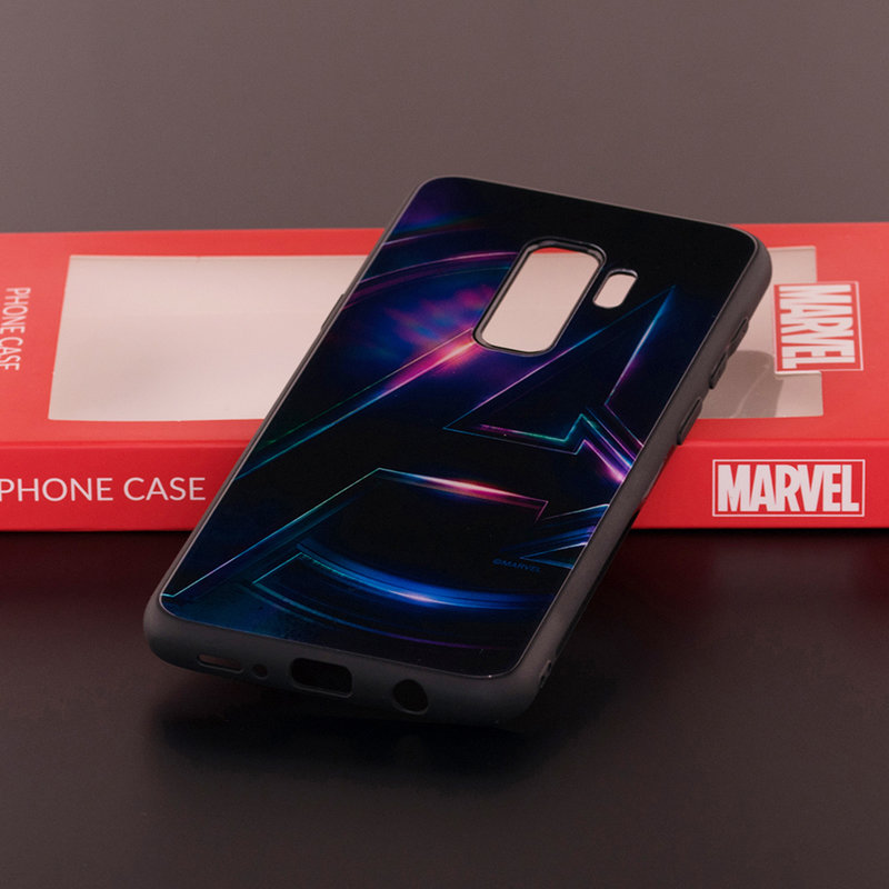 Husa Samsung Galaxy S9 Plus Premium Glass Cu Licenta Marvel - Avengers Signature