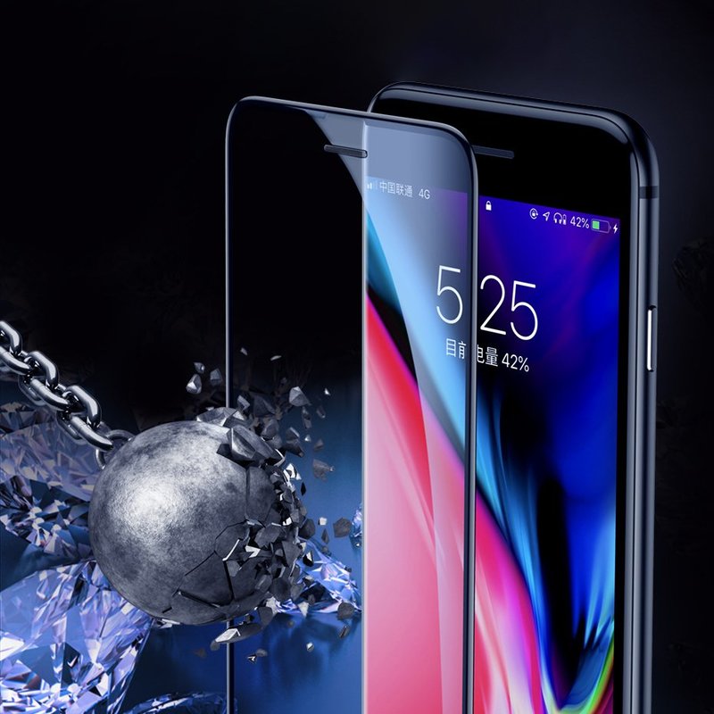 Folie Sticla Curbata iPhone 7 Plus Baseus Speaker Dust Protector -SGAPIPH8P-WA01- Black