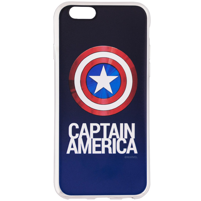 Husa iPhone 6 / 6S Cu Licenta Marvel - Chrome Captain Silver