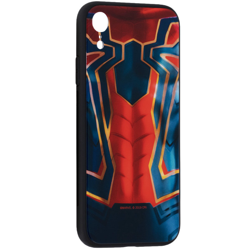 Husa iPhone XR Premium Glass Cu Licenta Marvel - Spider Suit