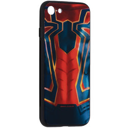 Husa iPhone 7 Premium Glass Cu Licenta Marvel - Spider Suit