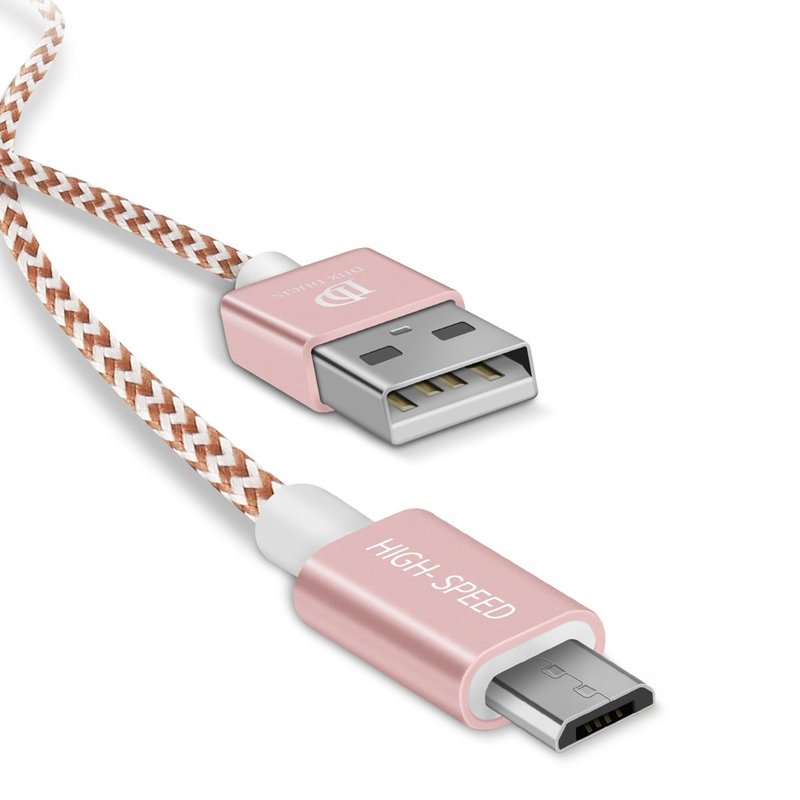 [Pachet 2x] Cablu de date Micro USB Dux Ducis K-TWO 1m/2A, 0.2m/3A - Roz 
