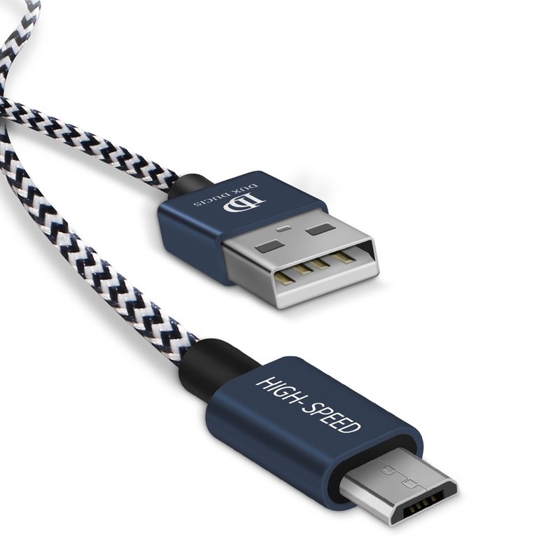 [Pachet 2x] Cablu de date Micro USB Dux Ducis K-TWO 1m/2A, 0.2m/3A - Albastru