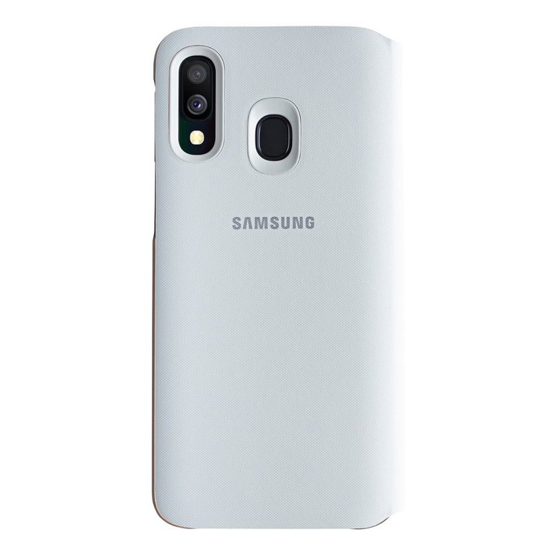 Husa Originala Samsung Galaxy A40 Flip Wallet White
