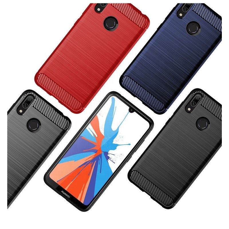 Husa Huawei Y7 2019 Techsuit Carbon Silicone, albastru