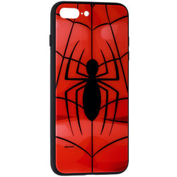 Husa iPhone 7 Plus Premium Glass Cu Licenta Marvel - Spider Web