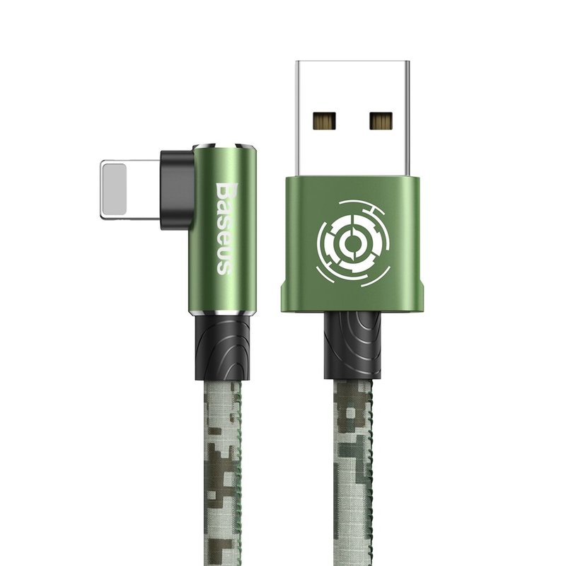 Cablu de date Lightning Baseus Camouflage Game Cable 2M - Black CALMC-B06