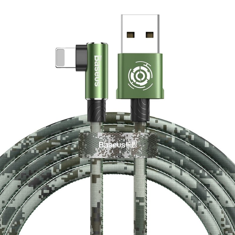 Cablu de date Lightning Baseus Camouflage Game Cable 2M - Black CALMC-B06