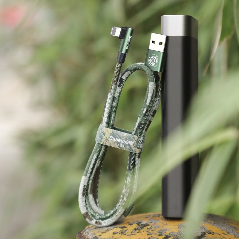 Cablu de date Lightning Baseus Camouflage Game Cable 2M - Black CALMC-B06