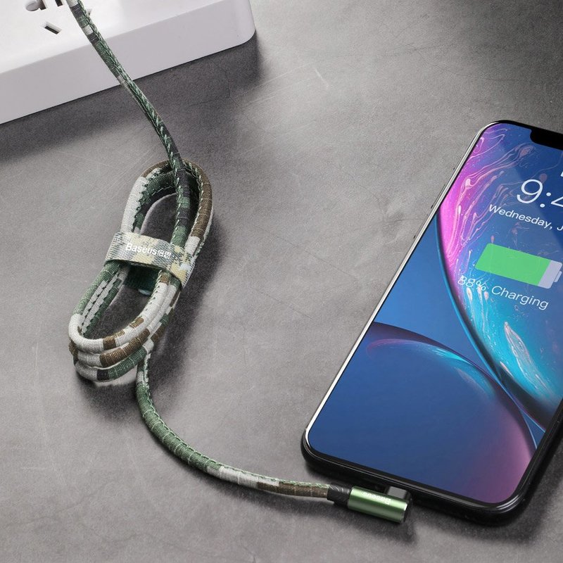 Cablu de date Lightning Baseus Camouflage Game Cable 2M - Black CALMC-B06