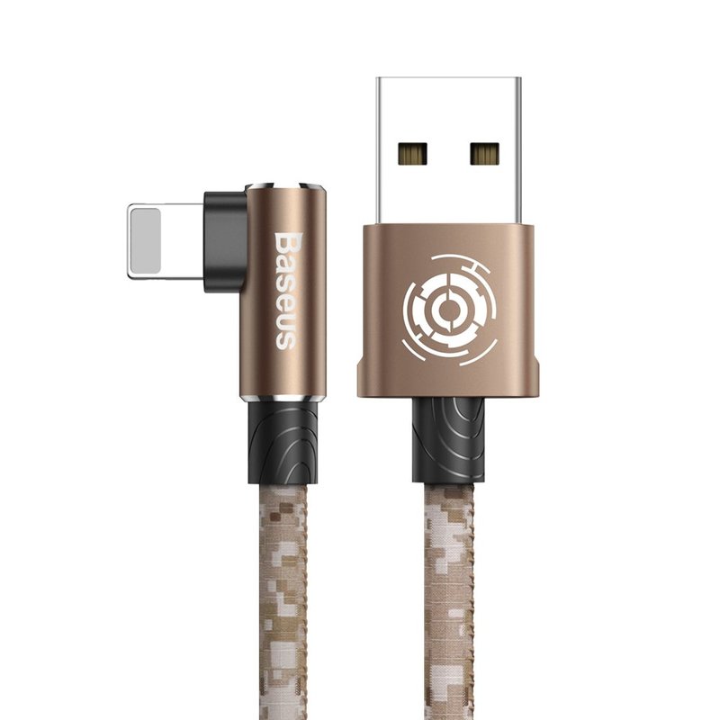 Cablu de date Lightning Baseus Camouflage Game Cable 2M - Brown CALMC-B12
