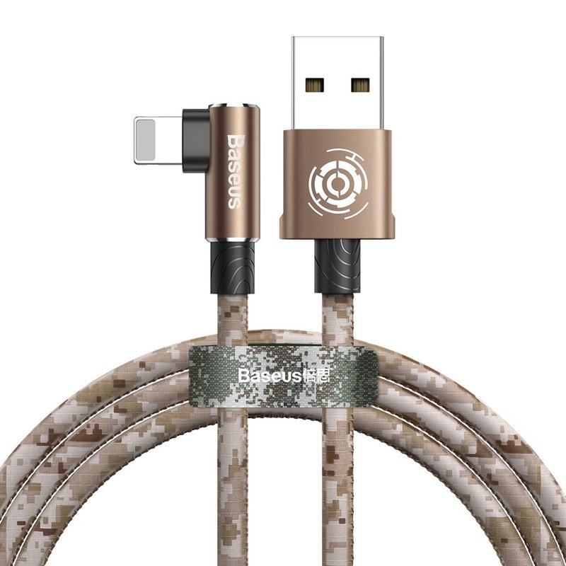 Cablu de date Lightning Baseus Camouflage Game Cable 2M - Brown CALMC-B12