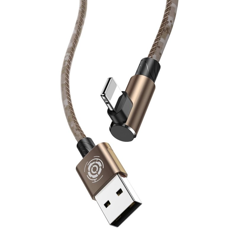 Cablu de date Lightning Baseus Camouflage Game Cable 2M - Brown CALMC-B12