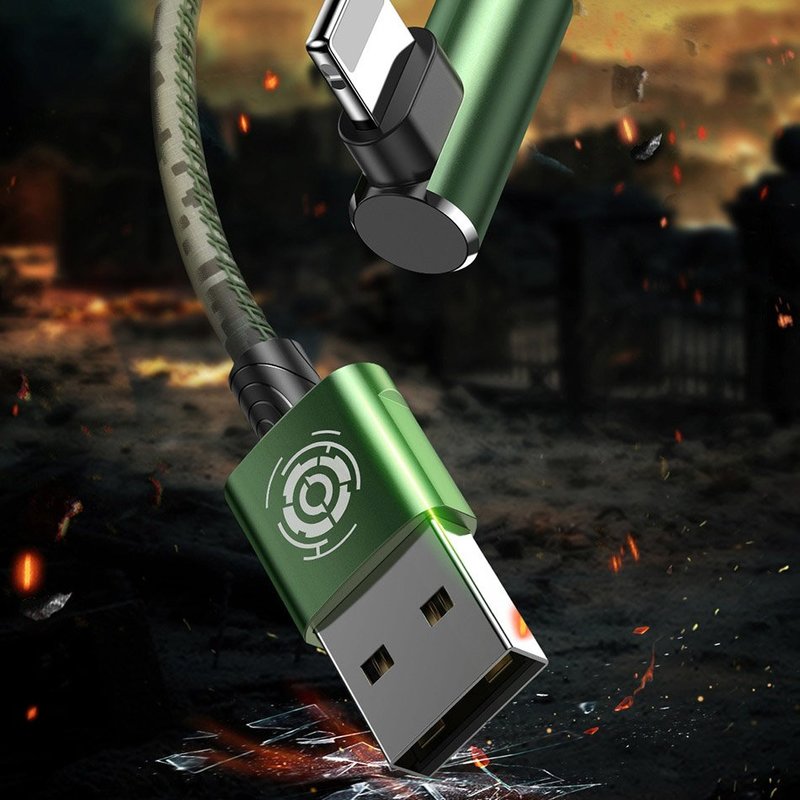 Cablu de date Lightning Baseus Camouflage Game Cable 2M - Brown CALMC-B12