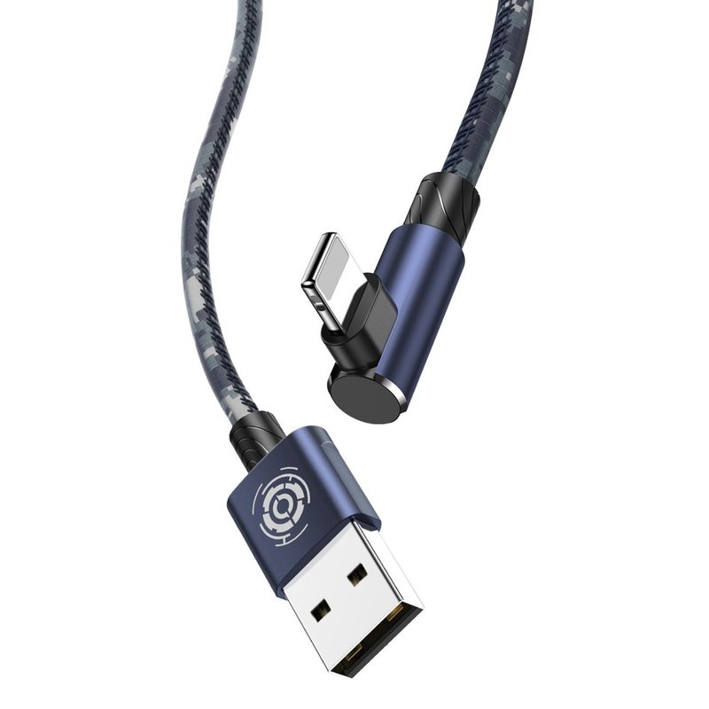 Cablu de date Lightning Baseus Camouflage Game Cable 2M - Blue CALMC-B03