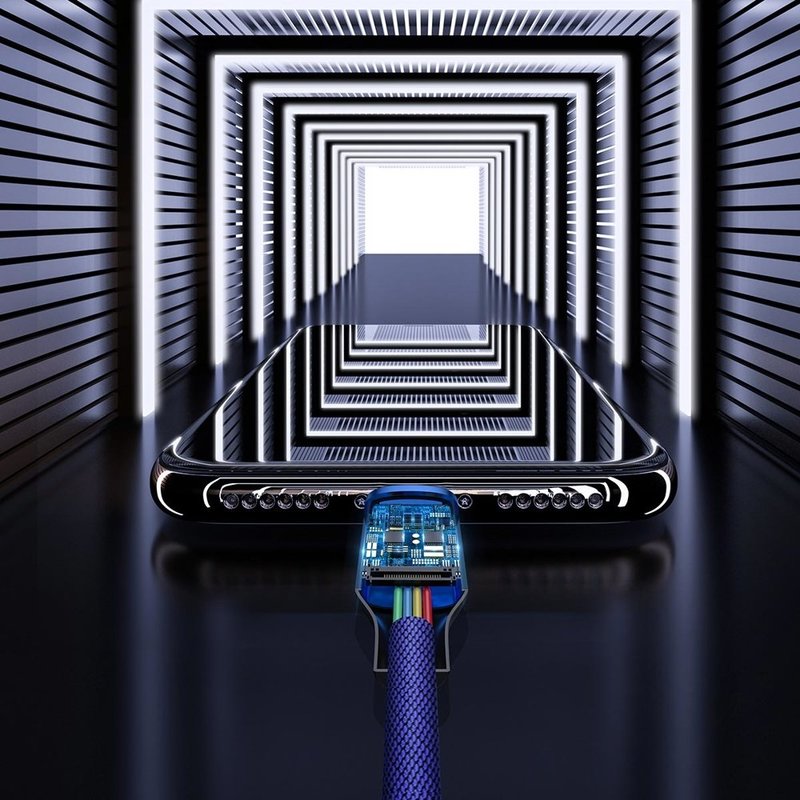 Cablu De Date Type C - Lightning Baseus Yiven Cable 1M 2.0A - Blue CATLYW-C03