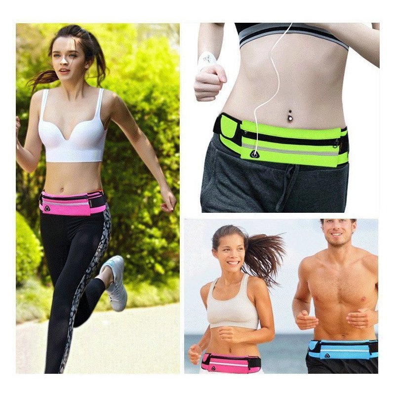 Husa Alergare Tip Curea Jogging Ajustabila Cu Suport Sticla Apa, Telefon, Chei - Verde