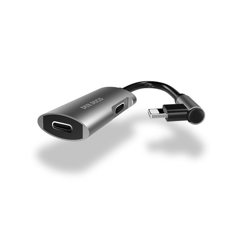 Adaptor Lightning Iphone 2in1 Casti Si Incarcator , Dux Ducis K3 - Negru