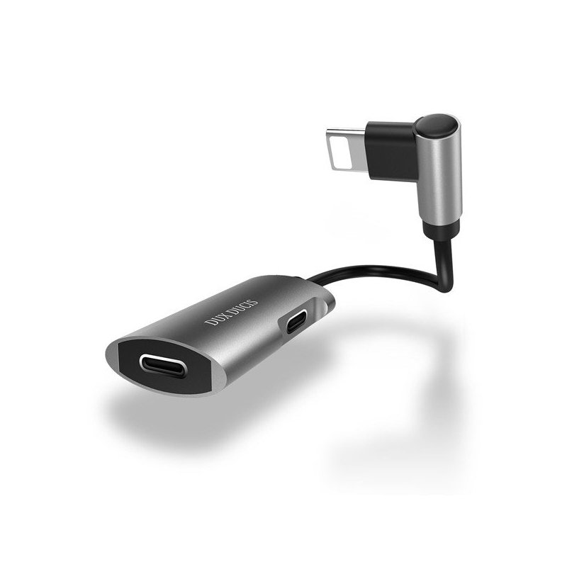 Adaptor Lightning Iphone 2in1 Casti Si Incarcator , Dux Ducis K3 - Negru