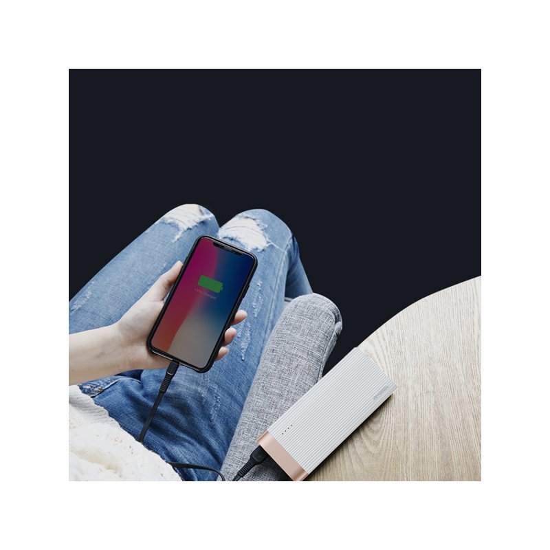 Acumulator extern 10000 mAh Baseus Parallel + Cablu Micro-usb - Alb PPALL-PX02