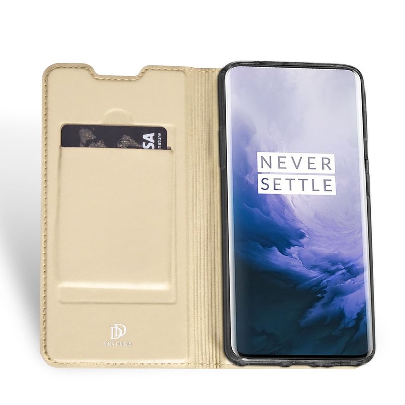 Husa OnePlus 7 Pro Dux Ducis Flip Stand Book - Auriu