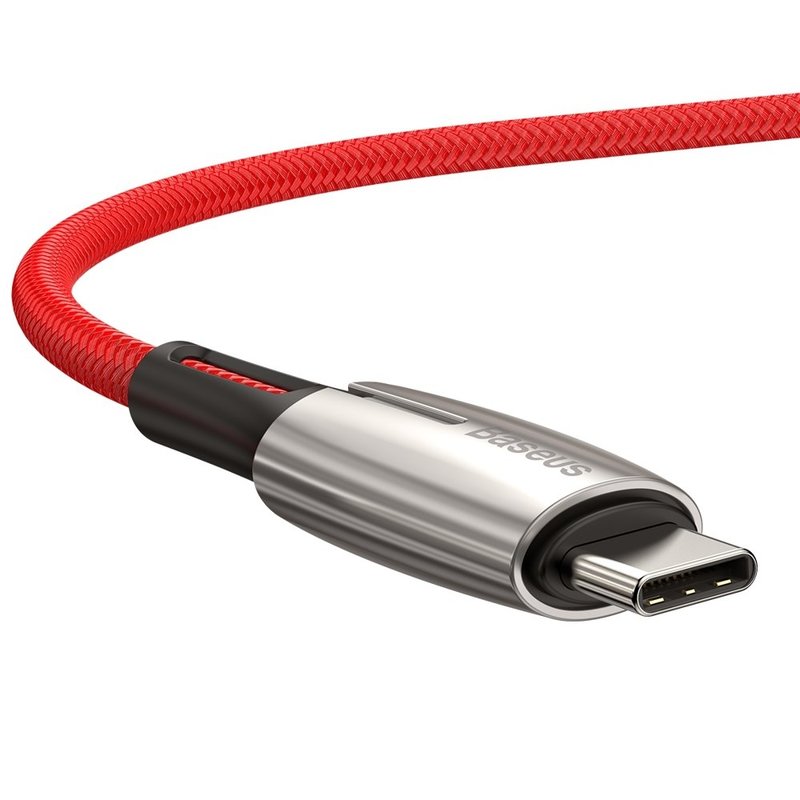 Cablu De Date Type C - Type C Baseus Water Drop Lamp PD2.0, 3A, 1M Fast Charge - Red CATSD-J09