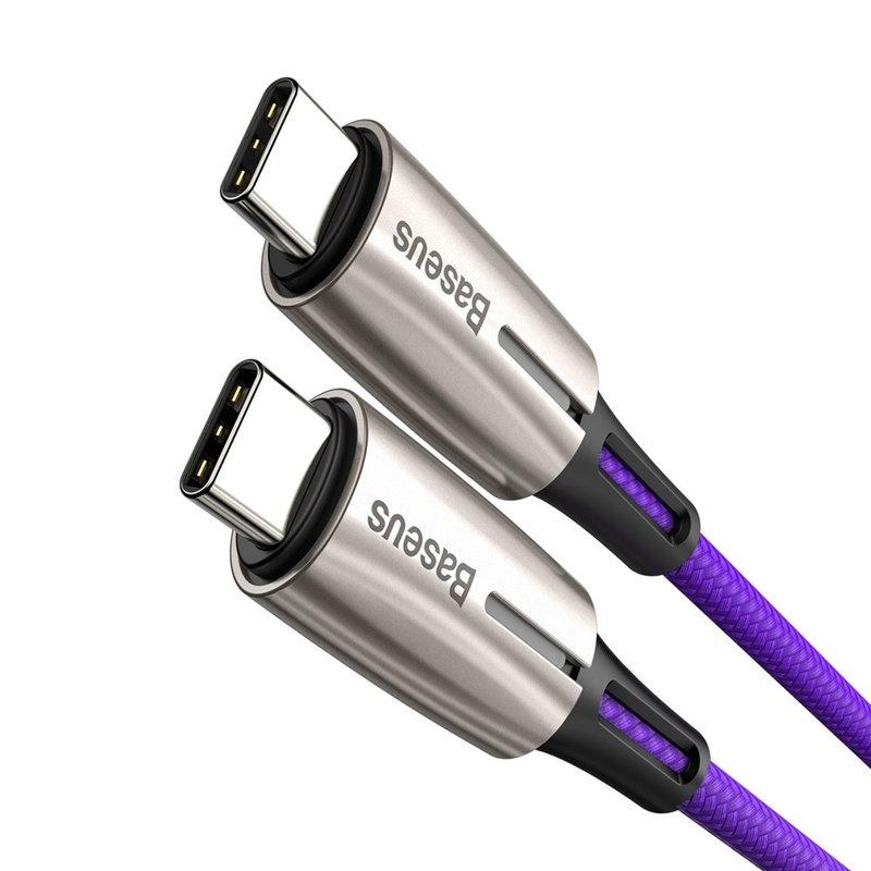 Cablu De Date Type C - Type C Baseus Water Drop Lamp PD2.0, 3A, 1M Fast Charge - Purple CATSD-J05