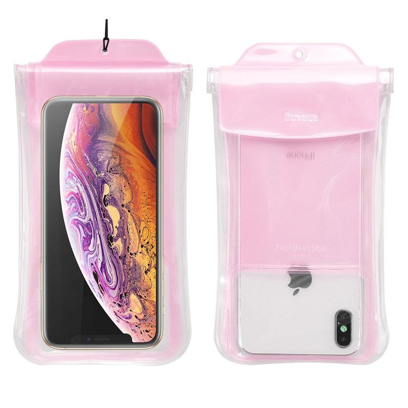 Husa Subacvatica Pentru Telefon, Waterproof Cu Inchidere Etansa Baseus IPX8 6.5'' - Pink