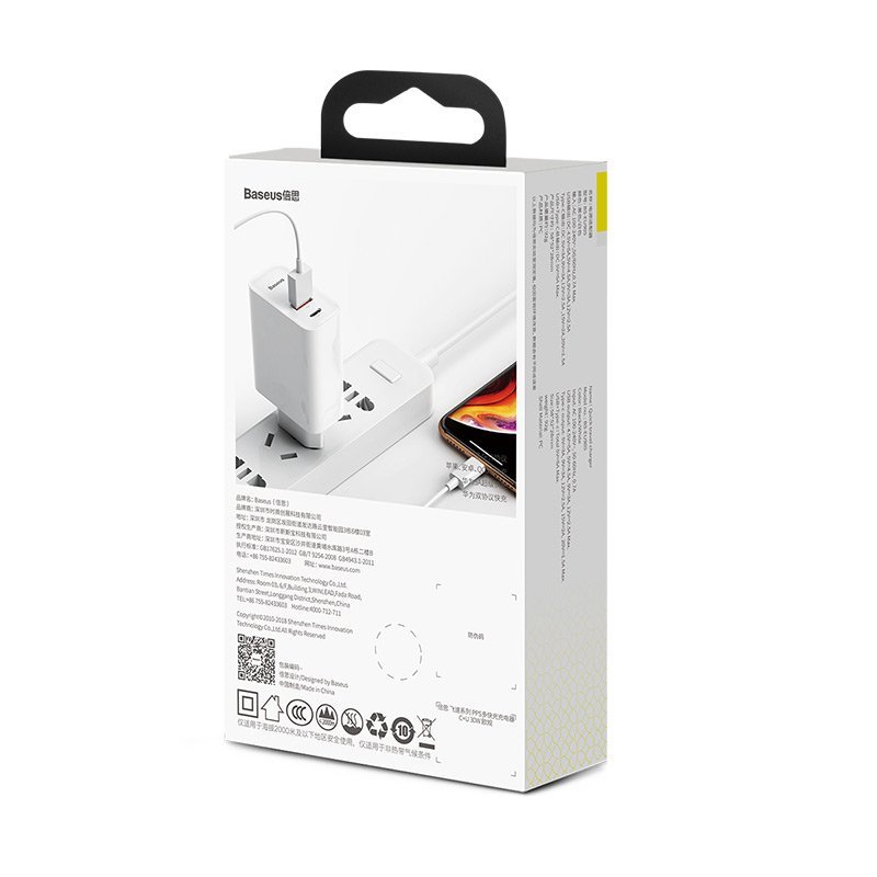 Incarcator Priza Baseus Speed PPS USB / Type-C Quick Charge 3.0, 30W 4.5A - Alb CCFS-C02