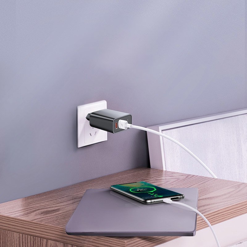 Incarcator Priza Baseus Speed Dual 2xUSB Quick Charge 3.0, 30W 5A - Negru CCFS-E01