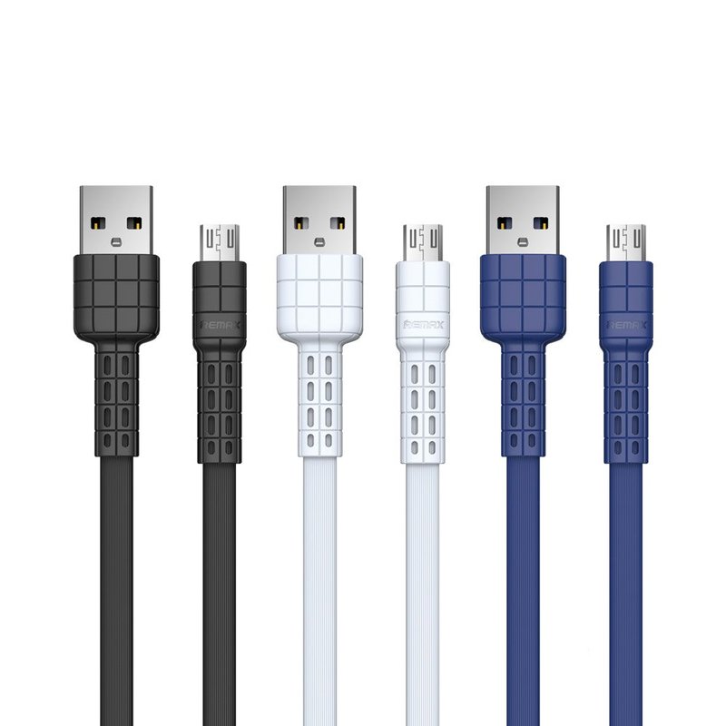 Cablu de date Micro-USB Remax Flat RC-116m, 1M, 2.4A - Albastru