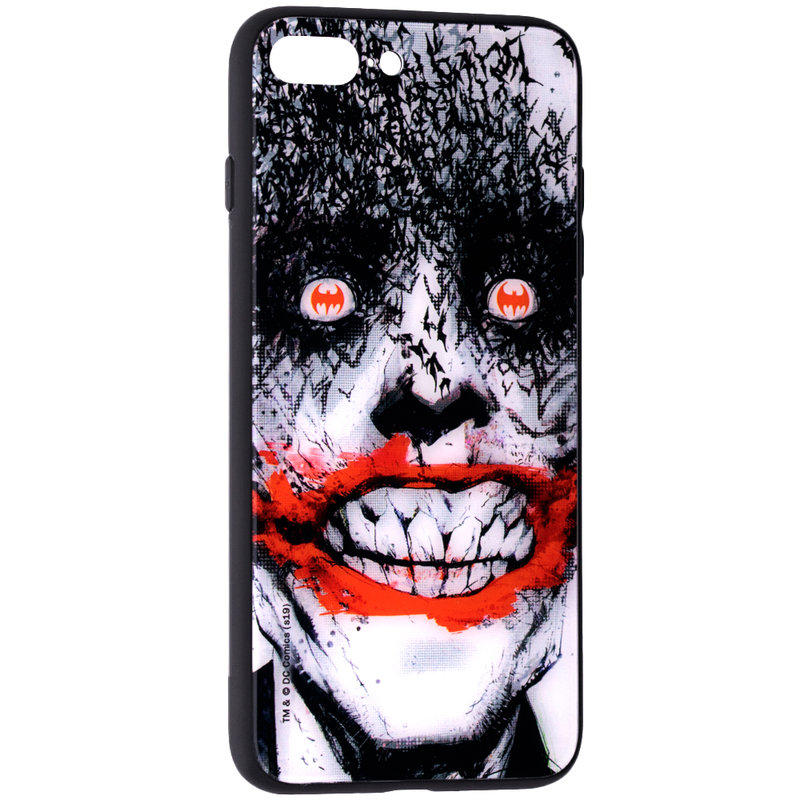 Husa iPhone 7 Plus Premium Glass Cu Licenta DC Comics - Insane Joker