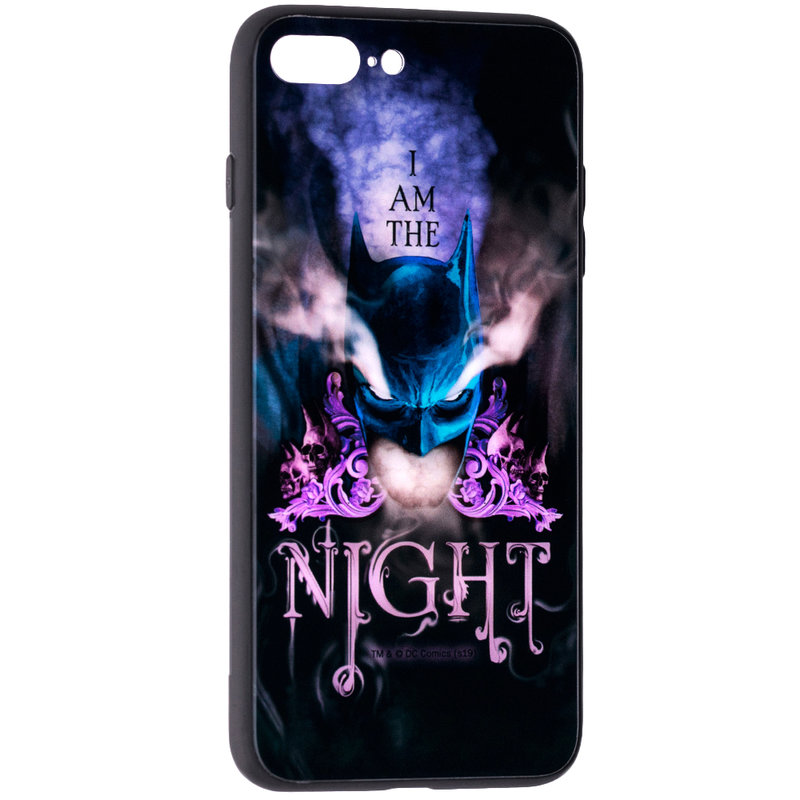 Husa iPhone 7 Plus Premium Glass Cu Licenta DC Comics - Night Knight Batman