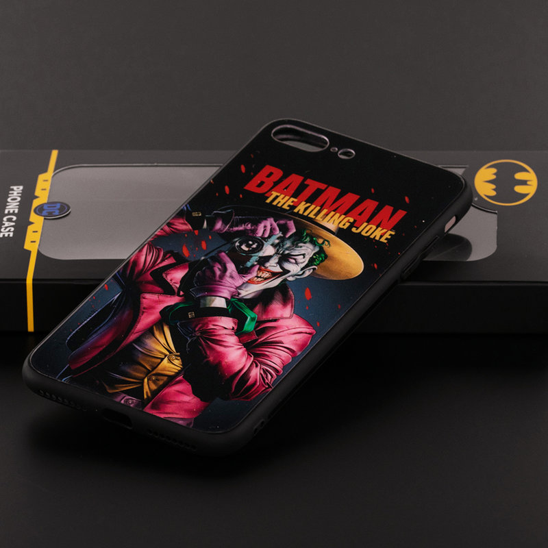 Husa iPhone 7 Plus Premium Glass Cu Licenta DC Comics - Funny Joker