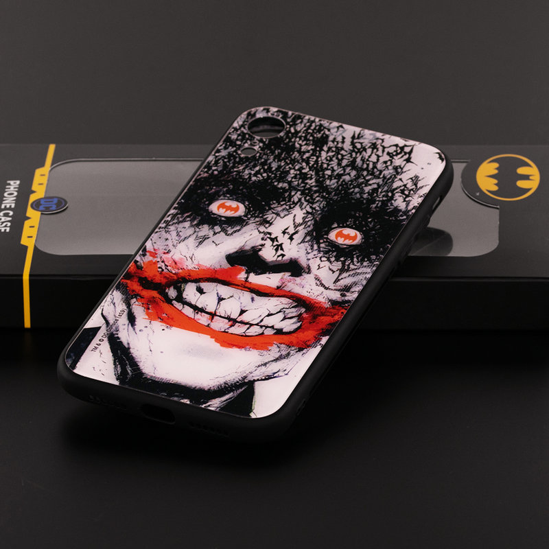 Husa iPhone XR Premium Glass Cu Licenta DC Comics - Insane Joker