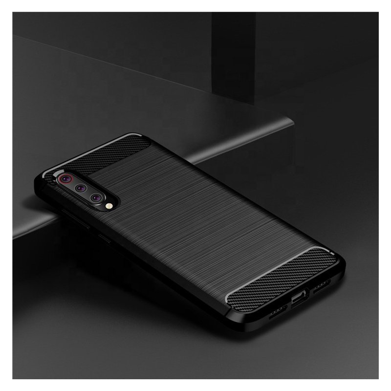 Husa Xiaomi Mi 9 TPU Carbon Albastru