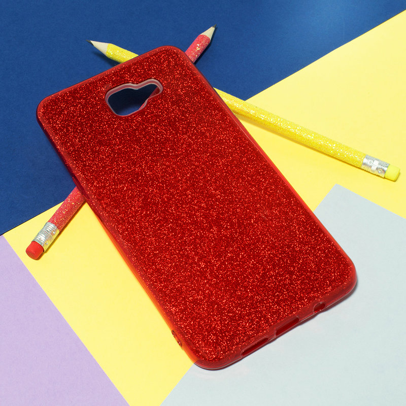  Husa Samsung Galaxy A9 2016, A9 Pro 2016 Silicon Wozinsky Glitter - Red