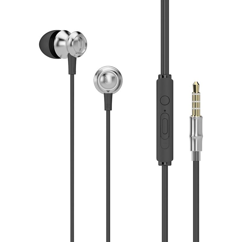 Casti In-Ear Cu Microfon UiiSii US60 Bamboo Premium Hi-Fi Sound - Argintiu