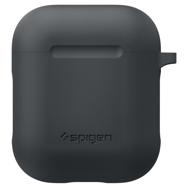 Husa Pentru Apple Airpods Din Silicon Spigen Cu Holder Metalic De Prindere - Charcoal