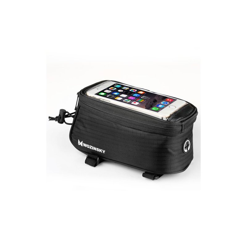 Geanta Ghidon Bicicleta Wozinsky Impermeabila Cu Buzunar Frontal Transparent - WBB2BK - Negru