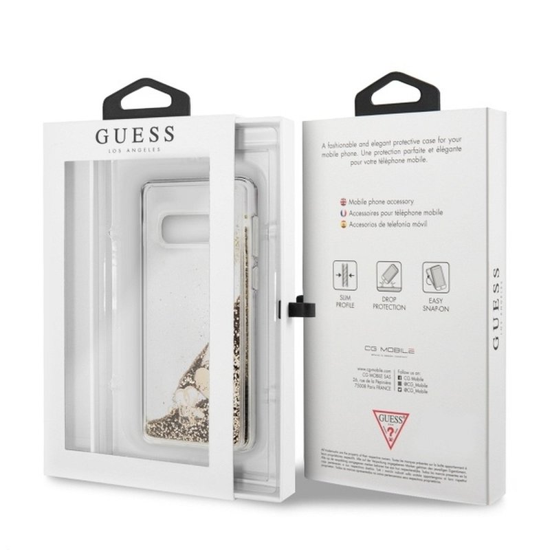 Bumper Samsung Galaxy S10 Plus Guess Liquid Glitter- Gold GUHCS10PGLHFLGO