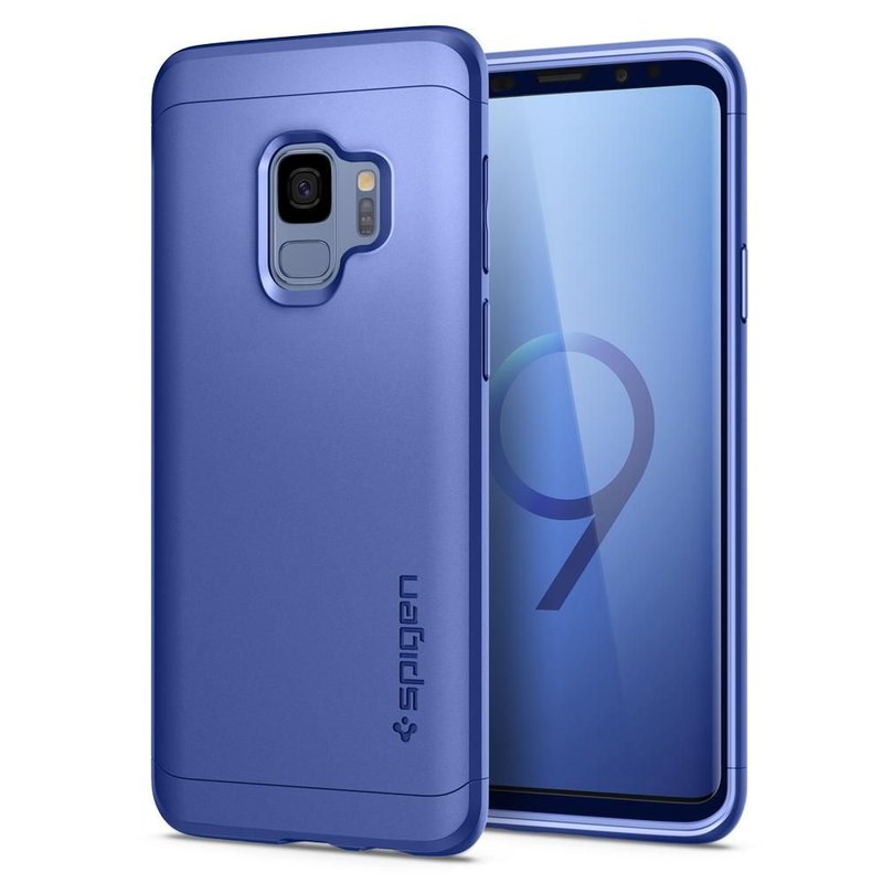 [PACHET 360°] Husa + Sticla Samsung Galaxy S9 Thin Fit SPIGEN  - Coral Blue