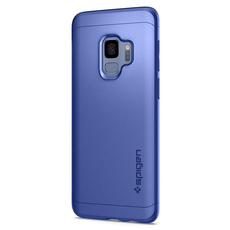 [PACHET 360°] Husa + Sticla Samsung Galaxy S9 Thin Fit SPIGEN  - Coral Blue