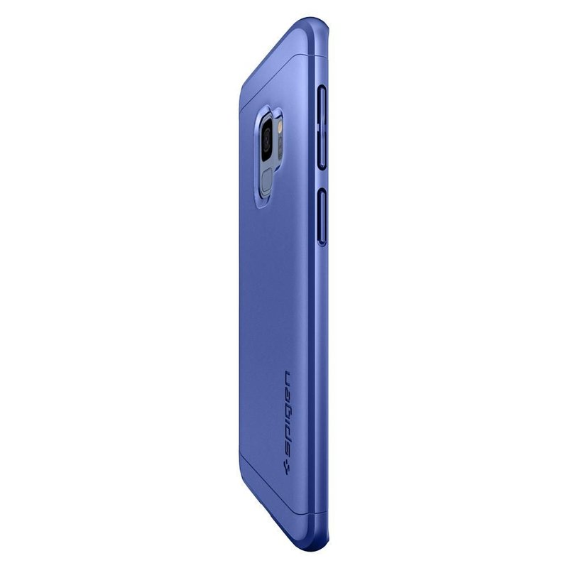 [PACHET 360°] Husa + Sticla Samsung Galaxy S9 Thin Fit SPIGEN  - Coral Blue