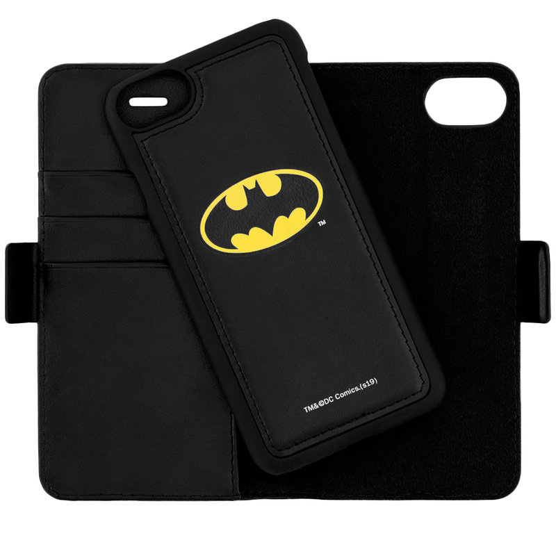 Husa Flip iPhone 8 cu licenta DC Comics - Yellow Batman Mark
