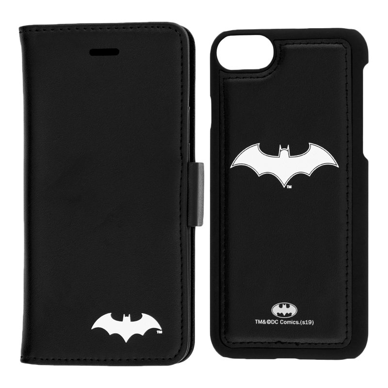 Husa Flip iPhone 8 cu licenta DC Comics - White Batman Mark